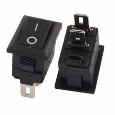 2x SPST On/Off Black Rocker Switch Rectangular DC 12V/5A 10A/125V AC Car/Boat