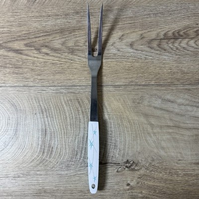 Atomic Starburst 50s 60s MCM Mode Danish Sheffield White Blue Carving Knife