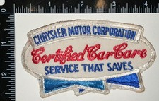 VINTAGE Chrysler Motor Corporation Service Station Ad Advertising Coverall Patch