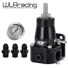 Adjustable Fuel Pressure Regulator Gauge Fitting Kit Aluminum Universal