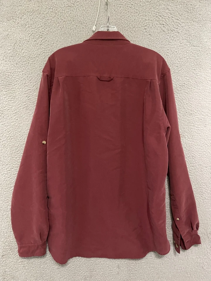 North Face Shirt Mens Large Red Long Sleeve Outdoor Button Up Pocket Modal - Image 4 of 4