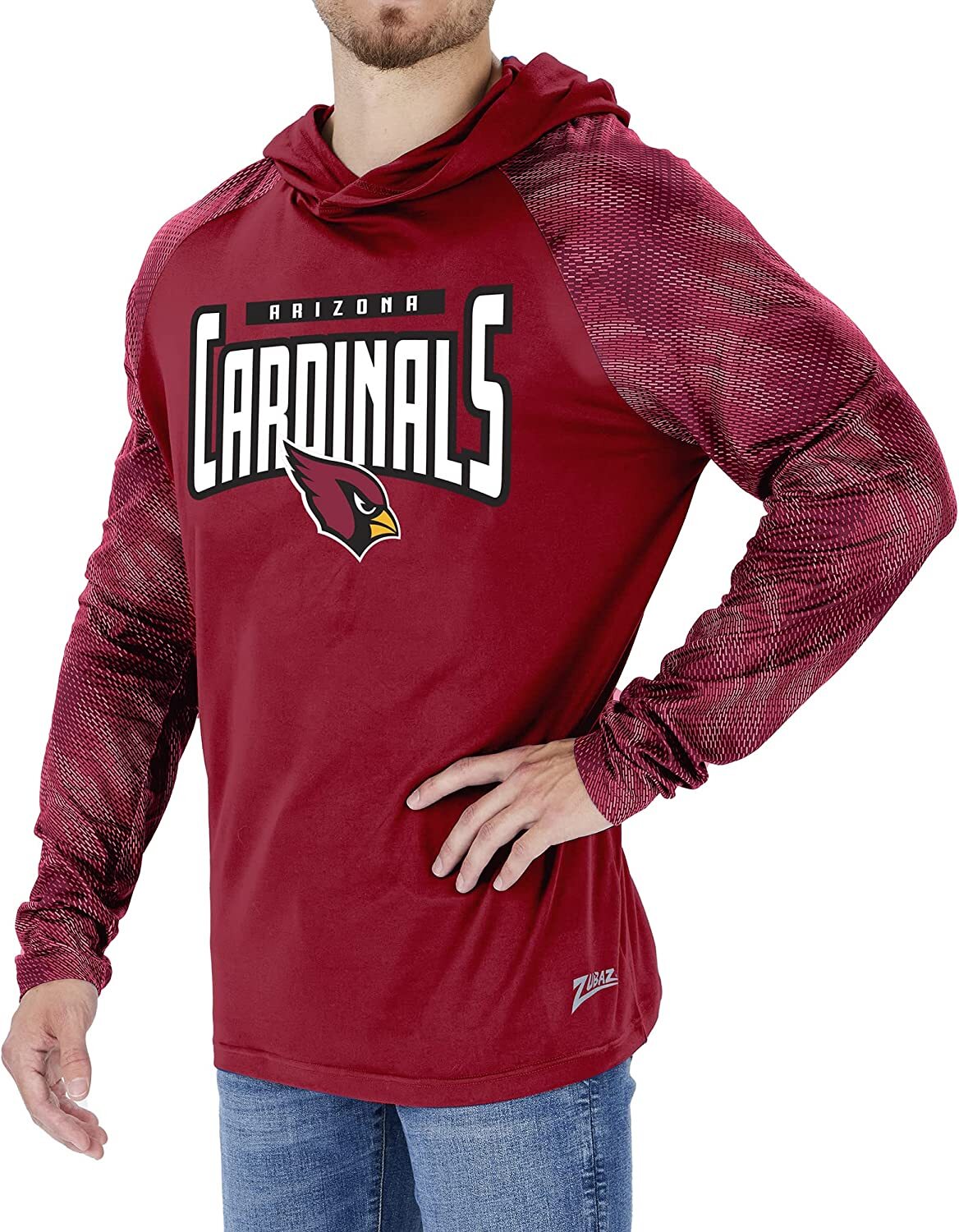Толстовка с капюшоном цвета мужской команды NFL Zubaz Arizona Cardinals с рукавами Viper в тон