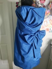 David’s Bridal Strapless Navy Blue Mini Dress