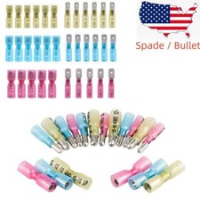 100pcs Heat Shrink Male Female Spade Bullet Terminals Wire Crimp Connectors