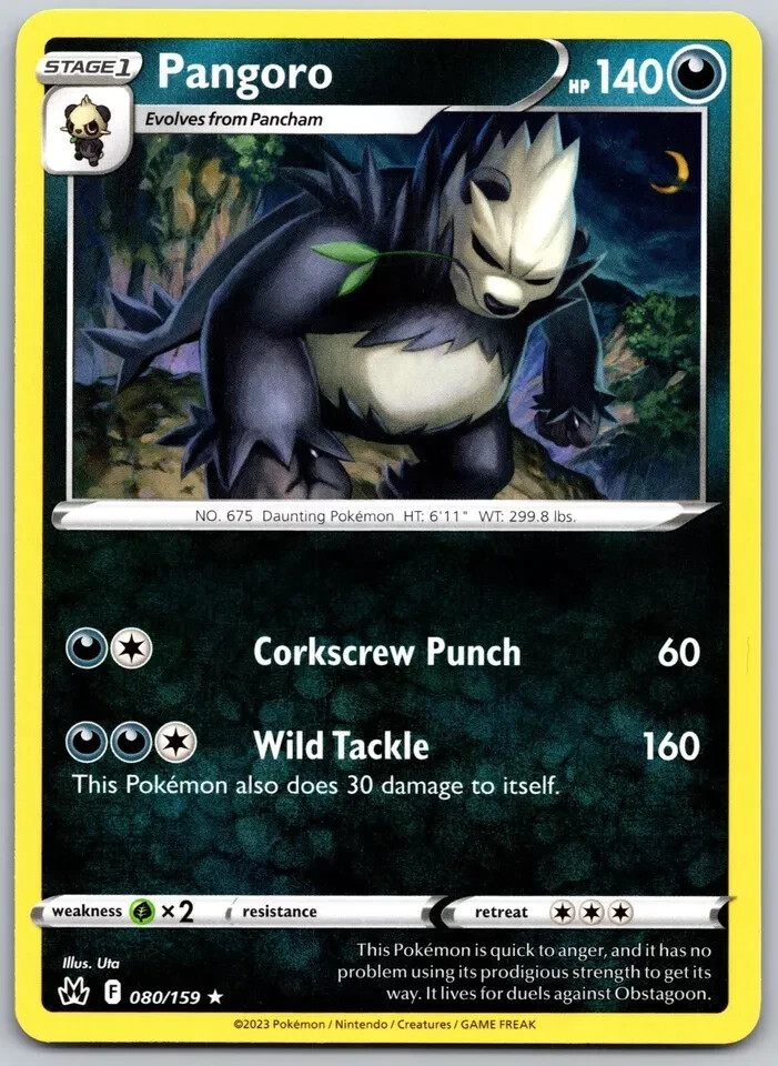 Pangoro RARE Pokemon TCG Card 080/159