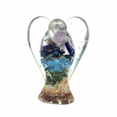 Handgefertigte indische Orgonit 7 Chakra Steine Kristall Schutzengel Figur Geschenkbox