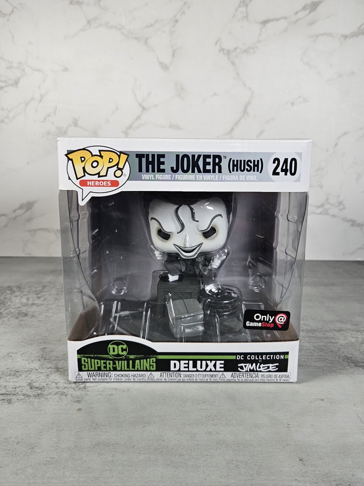 Sale Funko Pop Deluxe Heroes The Joker Hush #240 Black And White Jim Lee Exclusive
