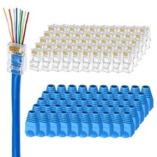 Utp Rj45 Connectors Cat6 Rj45 Pass Through Plugs 50pack Cat6 Rj45 Plugs With 50p