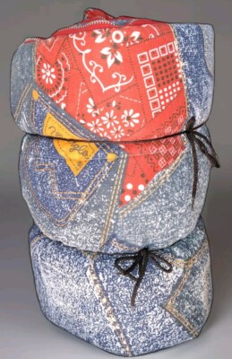 Wrangler 1970's ZipUp Sleeping Bag Denim Jeans With Bandana Patch Design