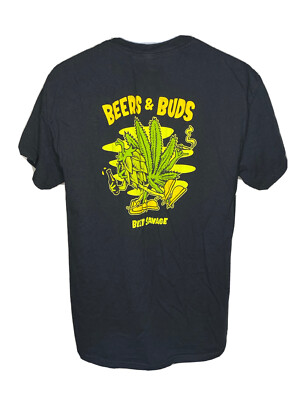 Beers And Buds Graphic Tee Shirt Beer Savage Size Large