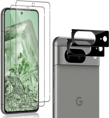 2X Schutzglas ( Display + Kamera ) für Google Pixel 8 Hartglas Full Screen 9H