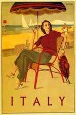 Summer Travel Italy Beach Sailing Dancing Fashion Vintage Poster Repro FREE S/H