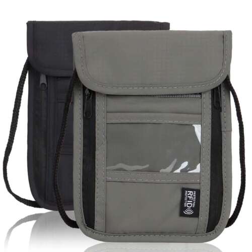 Men Women Passport Vaccine Card Holder Travel Wallet Bag Security Neck Pouch