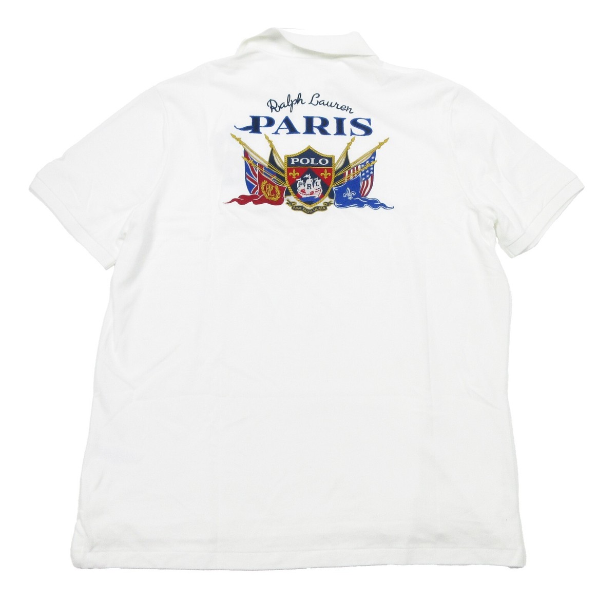Polo Ralph Lauren Men's White Paris Graphic Crest Classic Fit Mesh