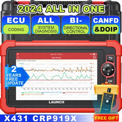 2024 LAUNCH X431 CRP919X Bidirectional Car Diagnostic Scanner Tool K Coding