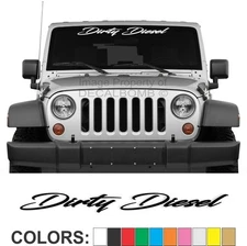 Dirty Diesel Script Windshield Decal Sticker UTV Turbo Truck Lift Kit Mud Car