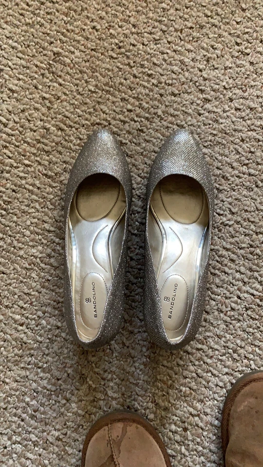 Bandolino Mujer 9.5 Plateado/Champagne Brillante Formal Informal Tacón de Cuña Fiesta Foto 2 de 4