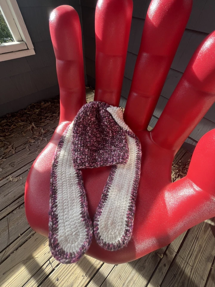 Máscara de esquí tejida personalizada Y2K Streetwear conejito pasamontañas con orejeras púrpura [RARA] Foto 2 de 2