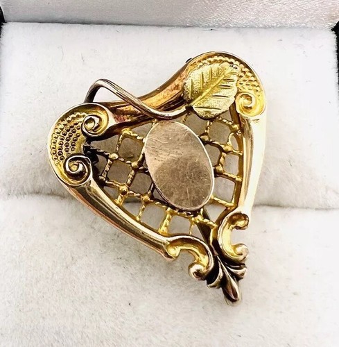 Victorian Multicolor Gold Filled Latticework Watch Pin Brooch Antique ...