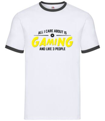 All I Care About Is Gaming - Herren Ringer - Gamer Spiel Nerd Geek Geschenk lustig