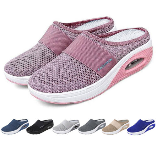 Women's Platform Sneakers Slip-On Casual Arch Support Backless Slippers - Picture 1 of 40