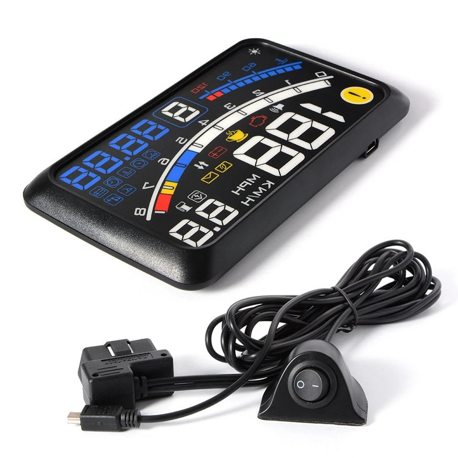 5.5" Coche HUD Head-Up Display OBD2 Puerto Velocímetro Proyector Medidor de Advertencia de Velocidad Foto 3 de 4