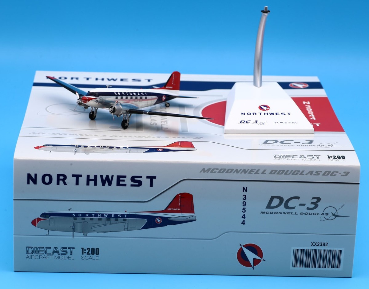 JC Wings 1:200 Northwest MCDONNELL DOUGLAS DC-3 N39544 Diecast