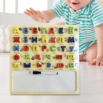 Wooden Alphabet Puzzles Board Russian Learn Development Valentines Day Gifts