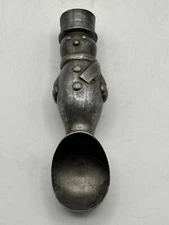 Vintage Pewter Snowman Ice Cream Scoop 7.25" Made In Japan