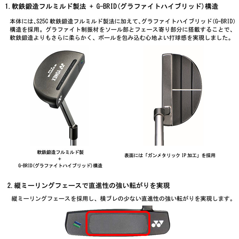 YONEX Golf Japan EZONE P-02 Putter REXIS Steel Core Mallet type 3