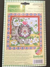 NEW SEALED JANLYNN SIMPLICITIES COUNTED CROSS STITCH KIT KITTEN & DAISIES