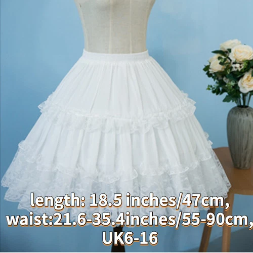 Damen Rüschen Lolita Rock Petticoat Reifrock Unterrock Spitze Cosplay Tüll süß - Bild 4 von 14