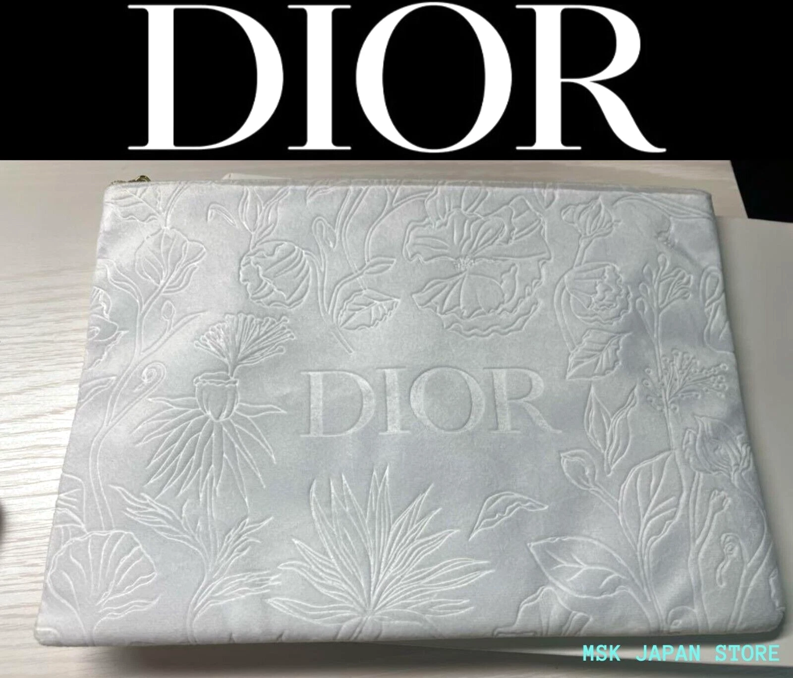 Christian Dior Pochette Pochette Pochette Nouveauté Logo Blanc Flcm Neuf