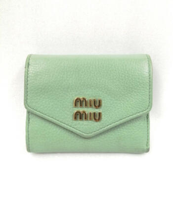 miumiu green vitello dyno wallet | eBay