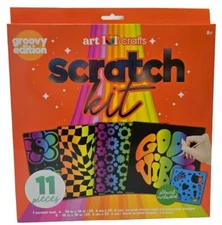Art 101 Crafts 11 Pieces Scratch Art Kit with Stencil - New in Box