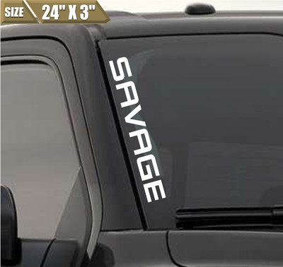 SAVAGE Windshield Sticker Vinyl Window Decal Lifted Truck Coal Roller For F150