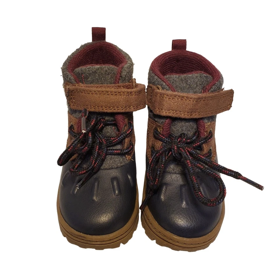 EUC Carter's Boys Freddie Duck Boot Tan/Navy Infant Size 5M - Image 2 of 4