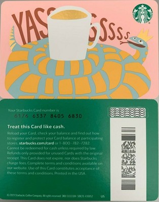 2020 STARBUCKS "YASSSS" GIFT CARD #6176 NO VALUE MINT | eBay