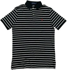 Polo Ralph Lauren Short Sleeve Stripe Polo Shirt NAVY/WHITE Pony S Small