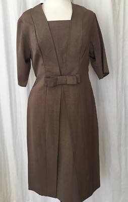 Brown Vintage 60's Jackie O Style Original Occasion Wedding Cocktail Dress  | eBay