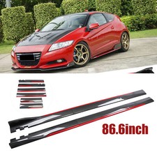For Honda Cr-z Carbon Fiber Red 86.6in Side Skirt Extension Spoiler Splitter