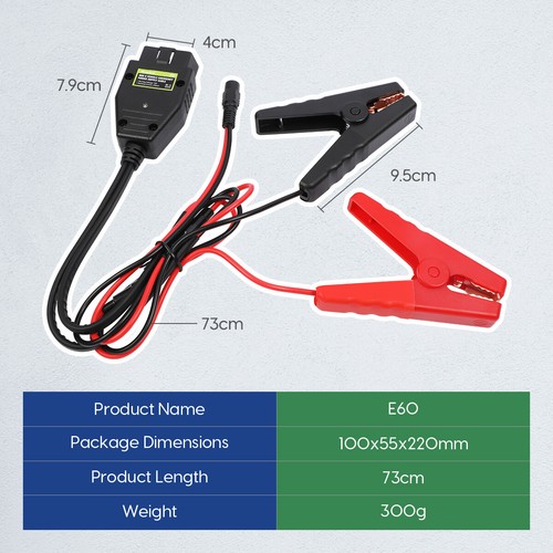 OBD2 Car ECU Memory Saver Emergency Power Supply Cable 12V Battery Replace Tool - Picture 15 of 16