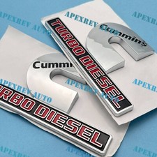 2pcs Fender Side Emblems For Ram 2500 3500 Cummins Turbo Diesel Badges Chrome