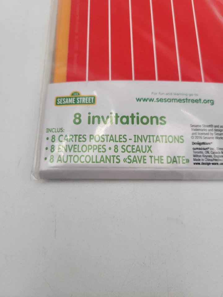 Paquete de 8 invitadas para fiesta de cumpleaños de Plaza Sésamo nuevas selladas Elmo Guarda la fecha Foto 3 de 3