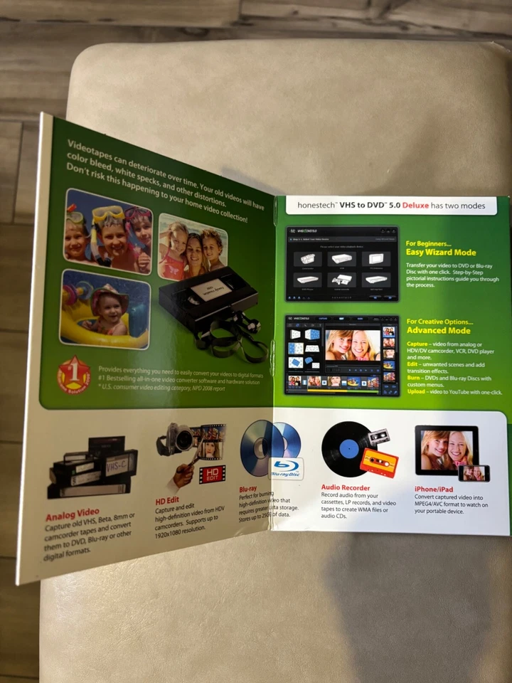 Honestech VHS to DVD 5.0 Deluxe Powerful Software Transfer Home Video New Sealed - Image 4 of 4