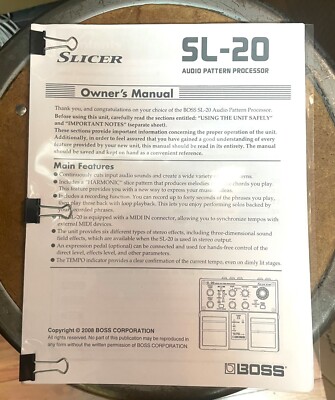 Boss SL-20 Owner's Manual