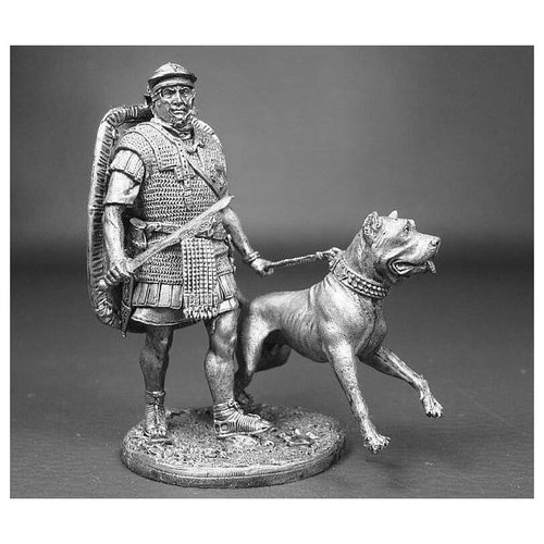 ⭐️Rome. Legionary with a fighting dog Hand Miniature tin figure 54 mm 1/32⭐️ - Picture 6 of 9