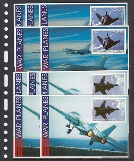 Military aircraft Aviation 2002 Congo MNH 2 S/s perf Set X 5 Wholesale Lot