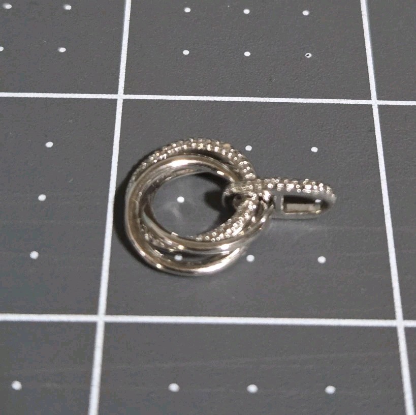 Sun 925 Interlocking Open Circle Accent Pendant. … - image 5