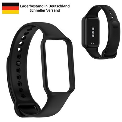 Silikonband Uhrenarmband Schwarz für Xiaomi Smart Band 8 Active /Redmi Band 2